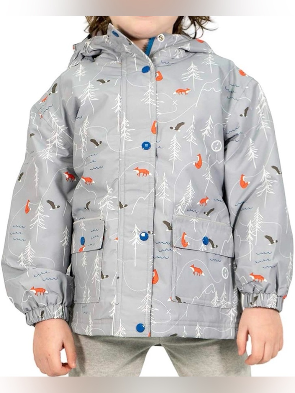 Jan & Jul fleece lined waterproof rain jacket 6T The Rockies Mountain print